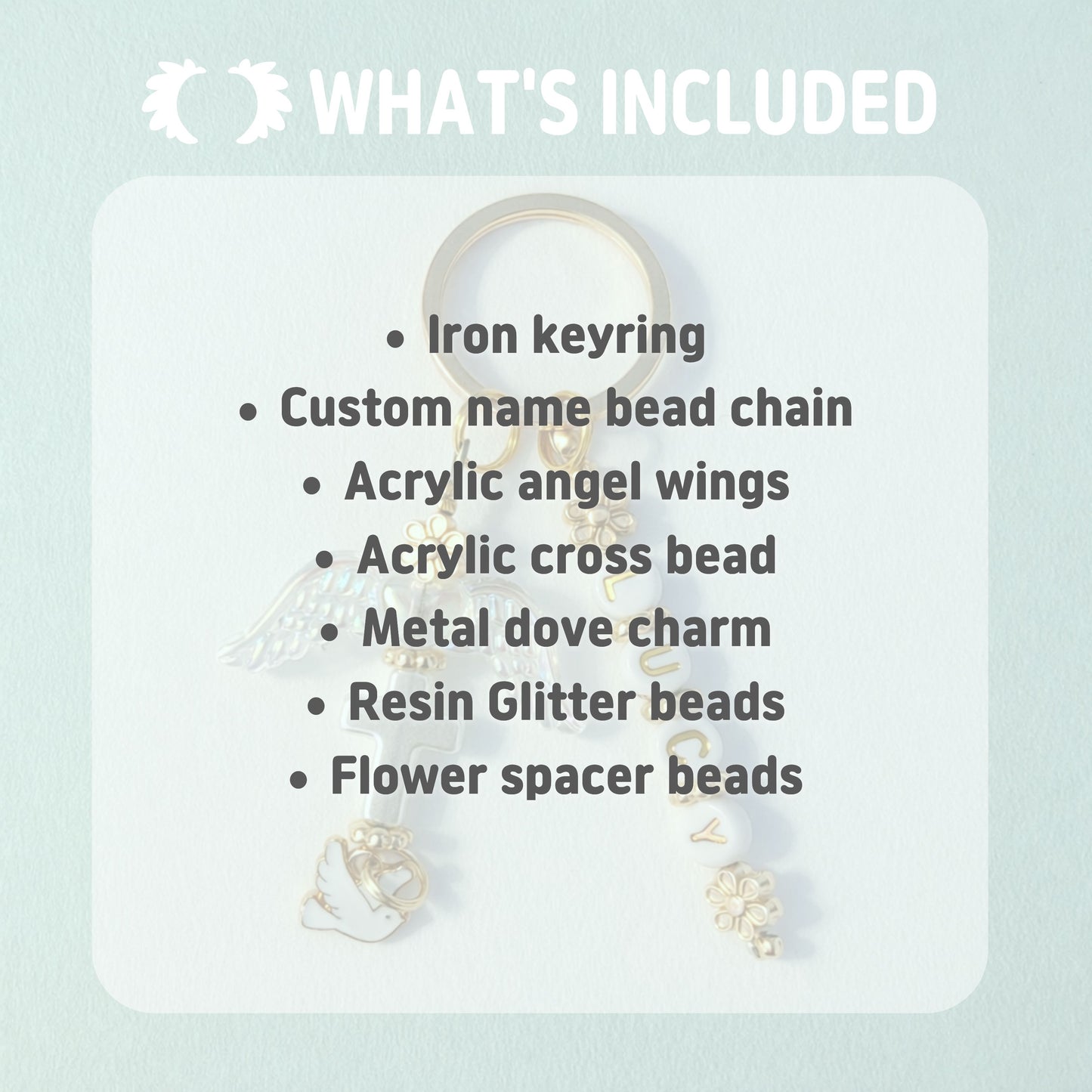 Angel Wing Custom Keychain